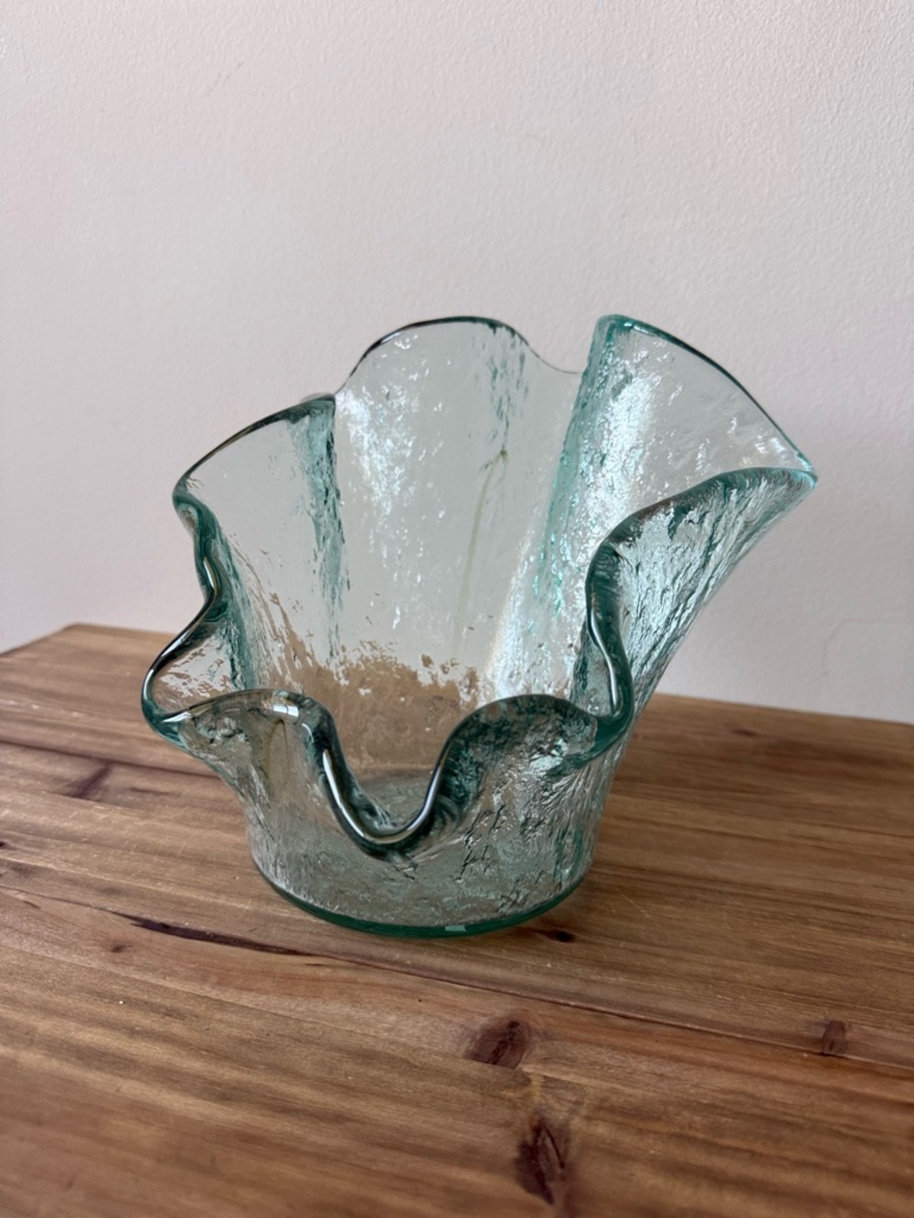 🏺 Murero Glass Handkerchief Vase – Aqua | Made in Italy